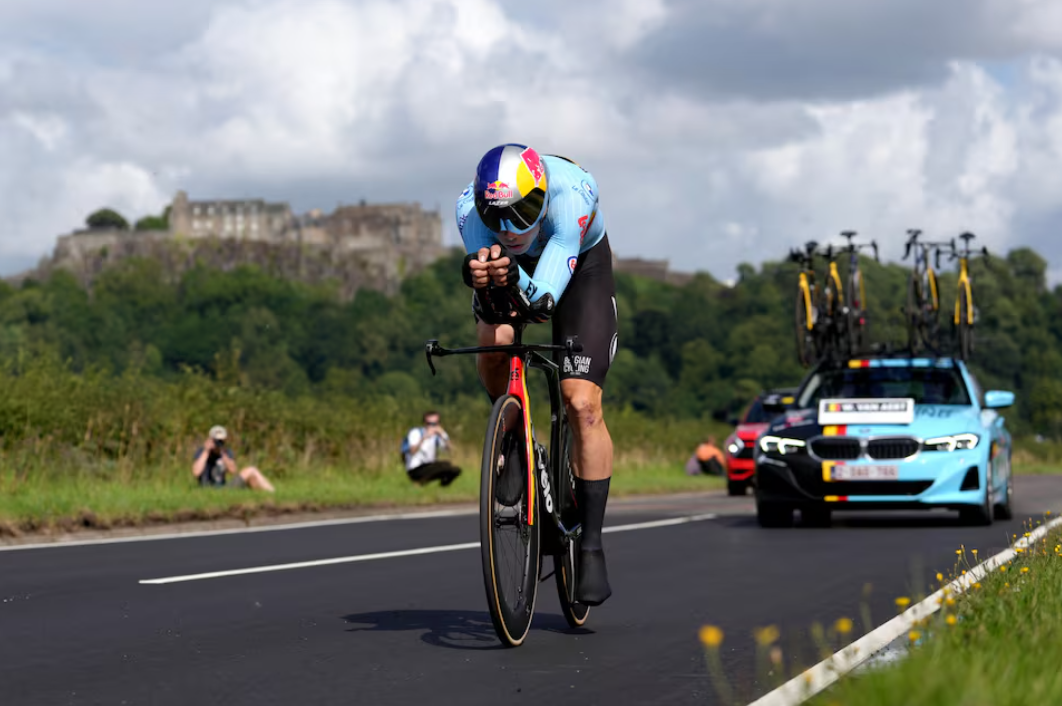 Cycling - UCI World Championships 2023 - Stirling, Scotland, Britain - August 11, 2023 Belgium's Wout van Aert in action during the Men's Elite Road Individual Time Trial REUTERS/Maja Smiejkowska/File Photo