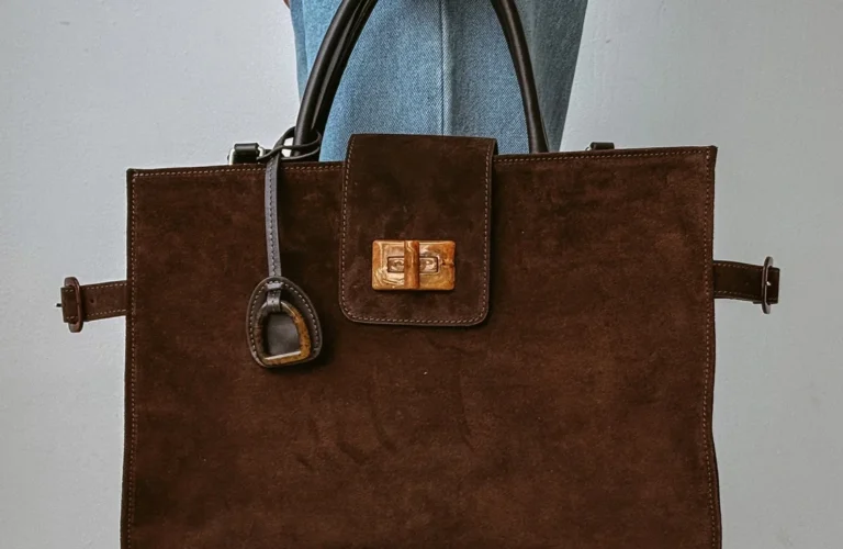 Why Chocolate Suede Bags Are the New Black