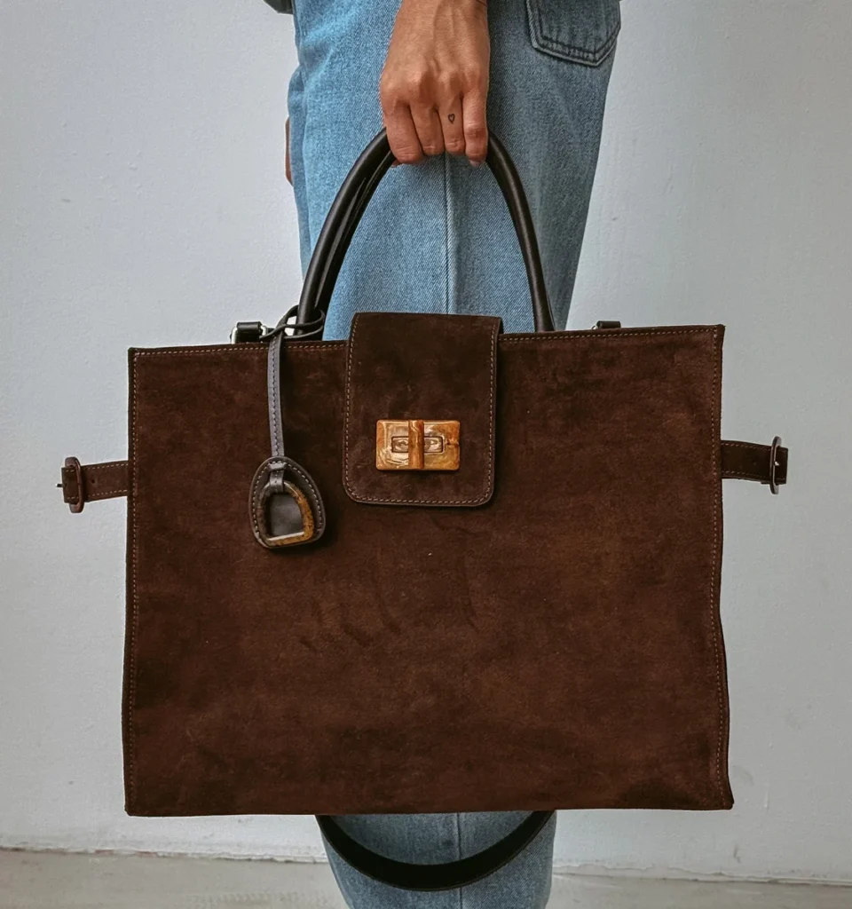 Why Chocolate Suede Bags Are the New Black